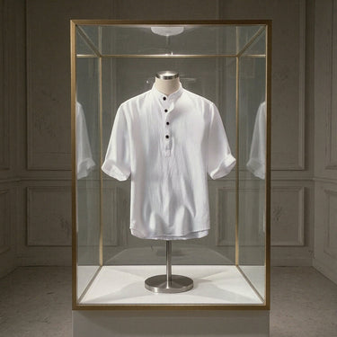 Camisa de Lino manga corta hasta 10XL